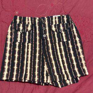INC International Concepts Black and Cream Striped Women Shorts